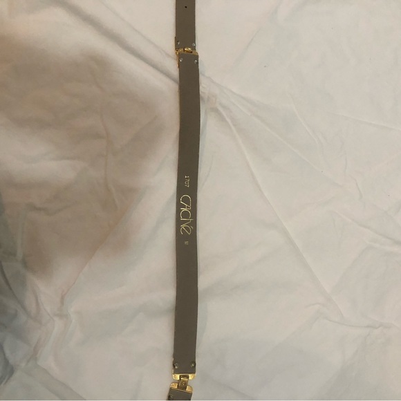 Cache Gold Leather Belt, Mock Alligator. Sz M - Picture 3 of 4